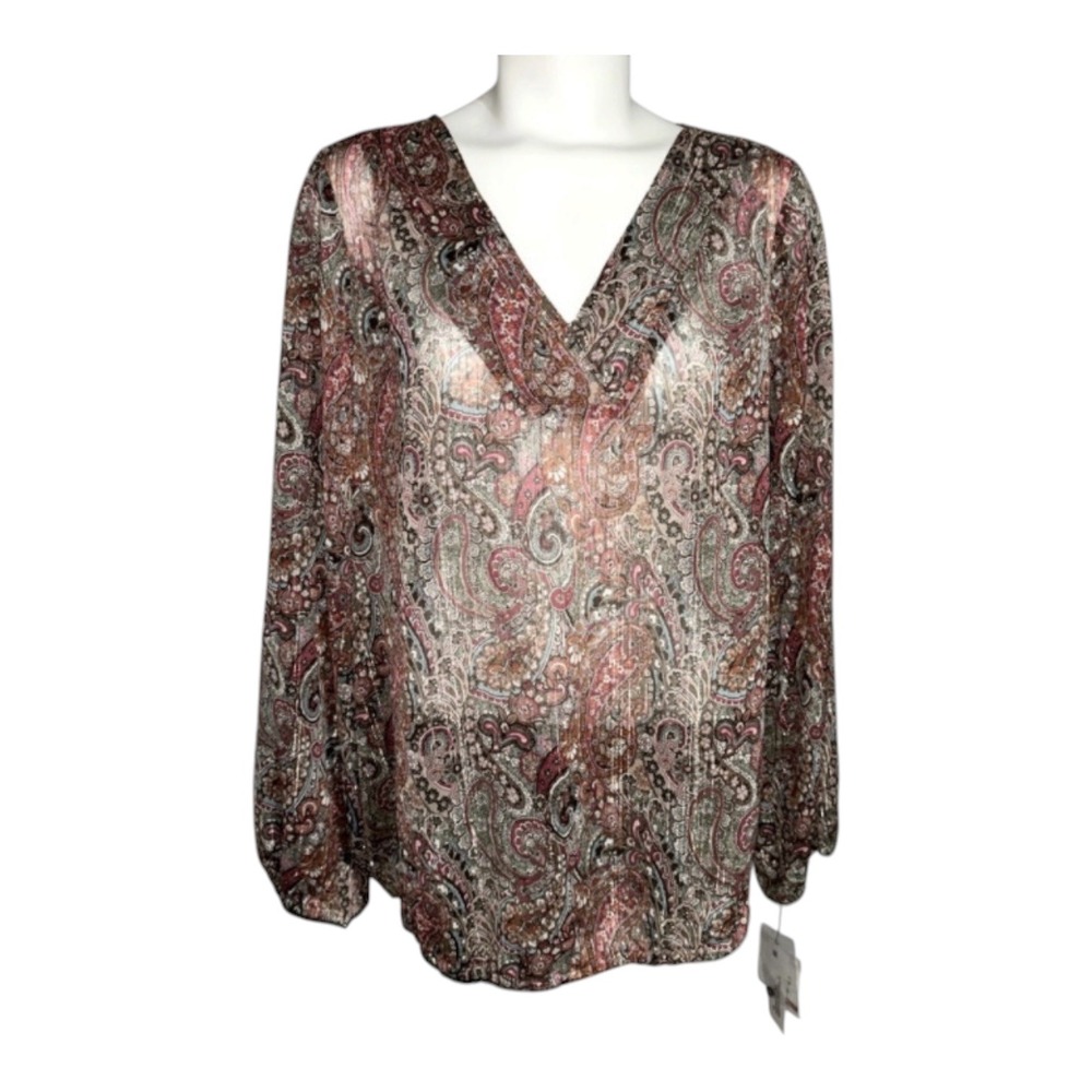 Liz Claiborne Women's Size 1X Dressy Sheer Top Elastic Bottom & Cuffs New w Tags